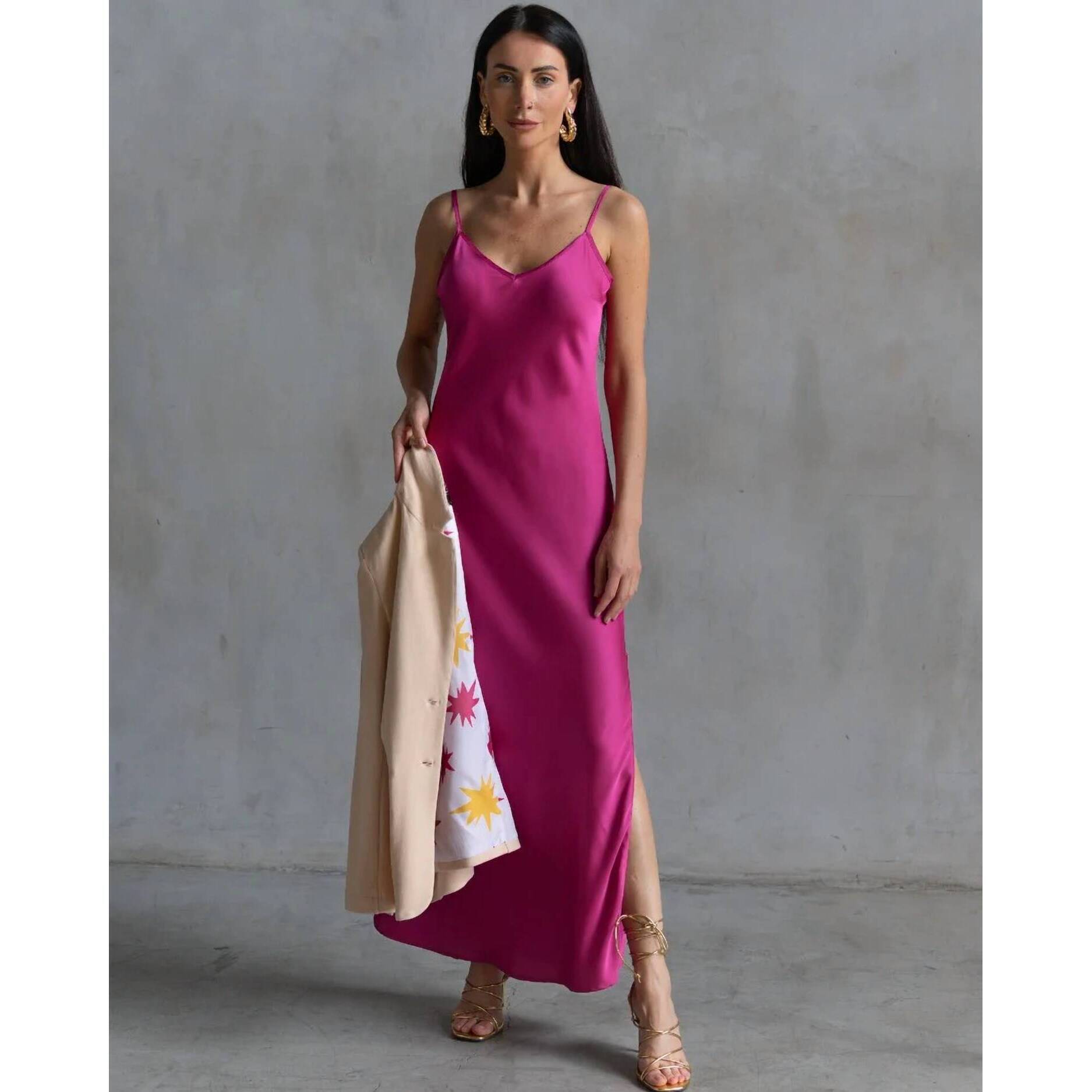 New Care Tucker Basic Lennon Zipslip Dress In Berry